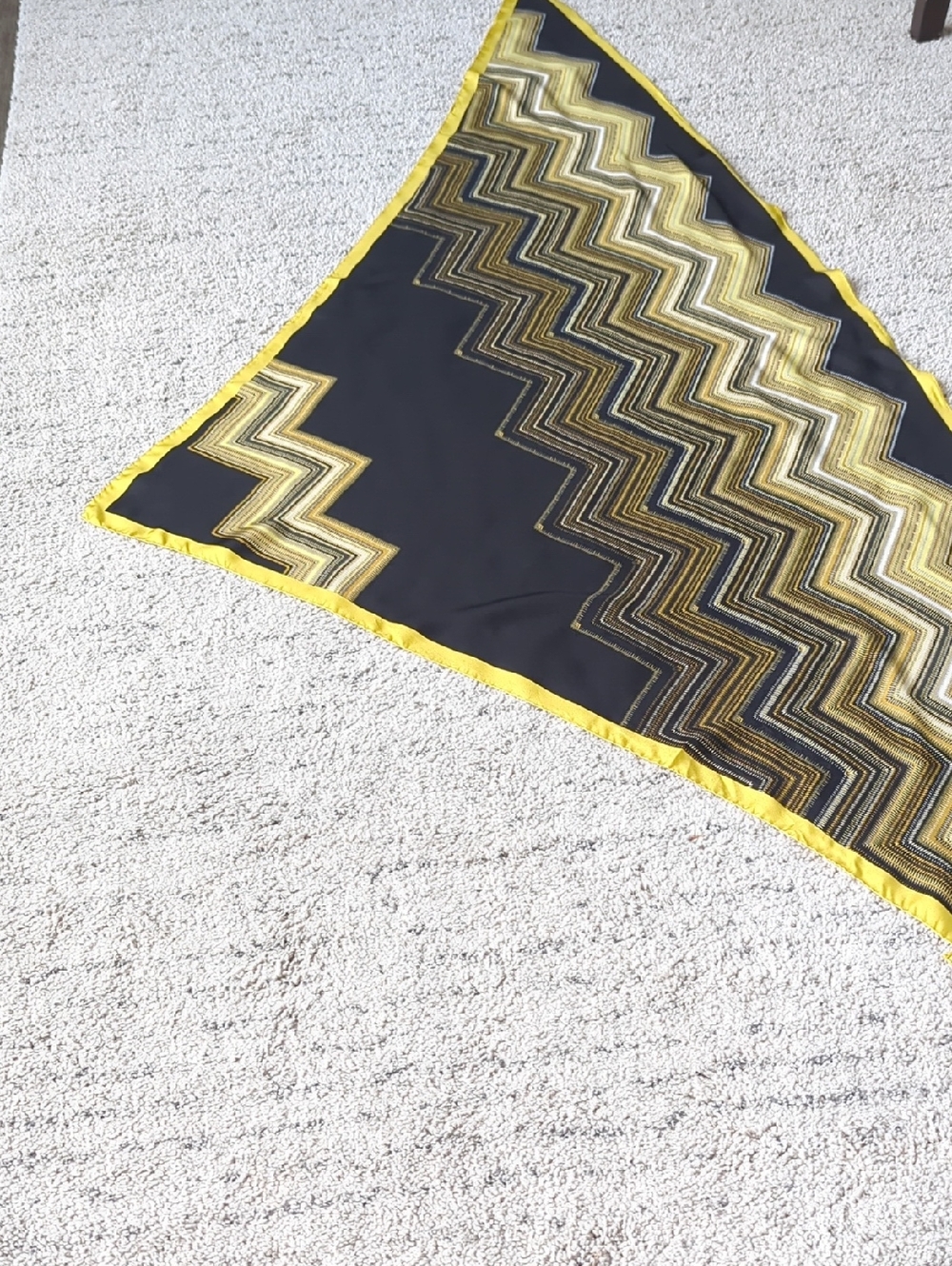 Missoni Yellow, Black and White Zigzag Silk Scarf